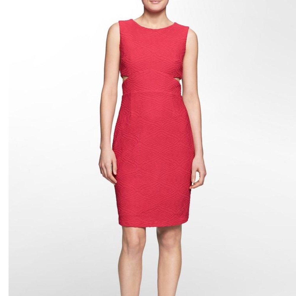 Calvin Klein Fuchsia Textured Cutout Sleeveless